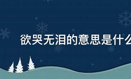 欲哭无泪的意思及造句二年级-欲哭无泪的意思及造句二年级下册